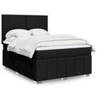 Box spring bed with black fabric mattress 140x200 cm