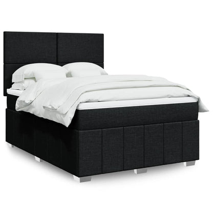 Boxspring met matras stof zwart 140x200 cm