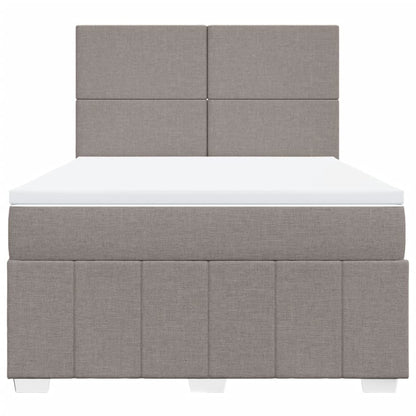 Boxspring met matras stof taupe 140x200 cm
