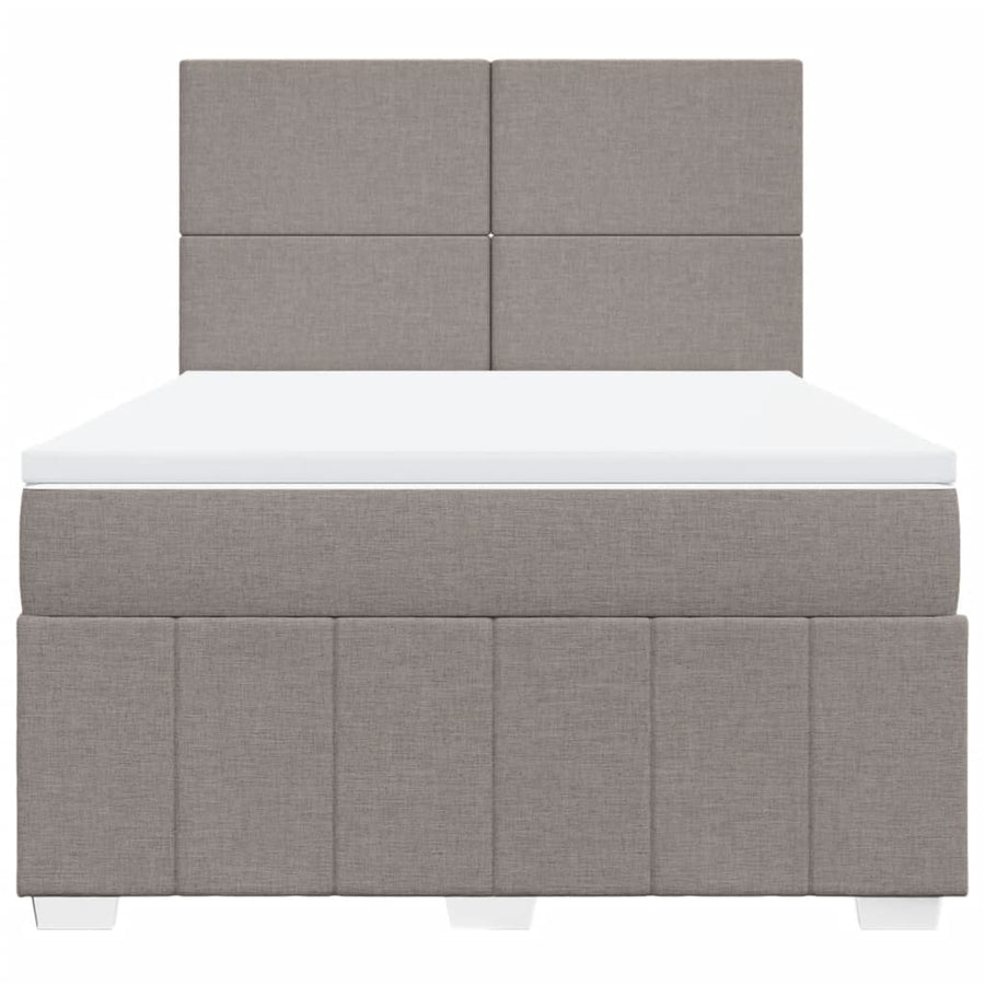 Boxspring met matras stof taupe 140x200 cm