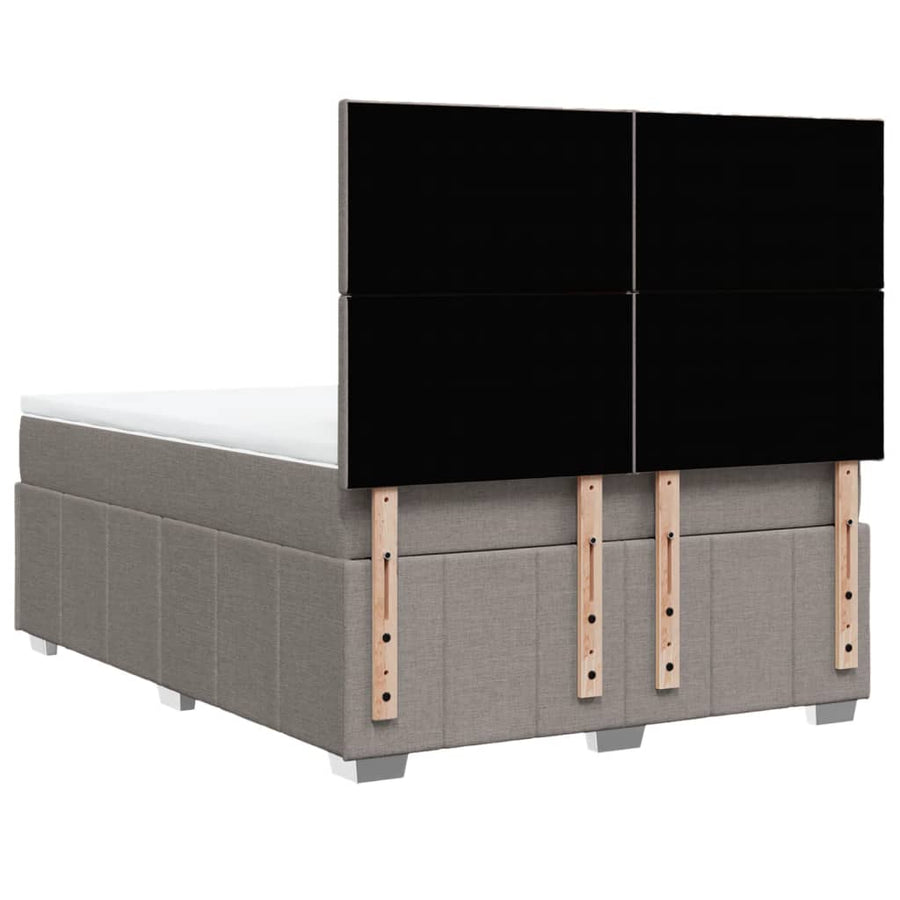 Boxspring met matras stof taupe 140x200 cm