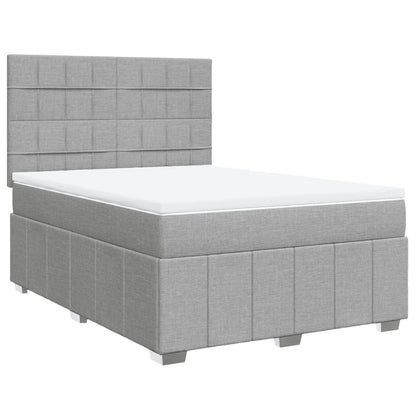 Boxspring met matras stof lichtgrijs 140x200 cm
