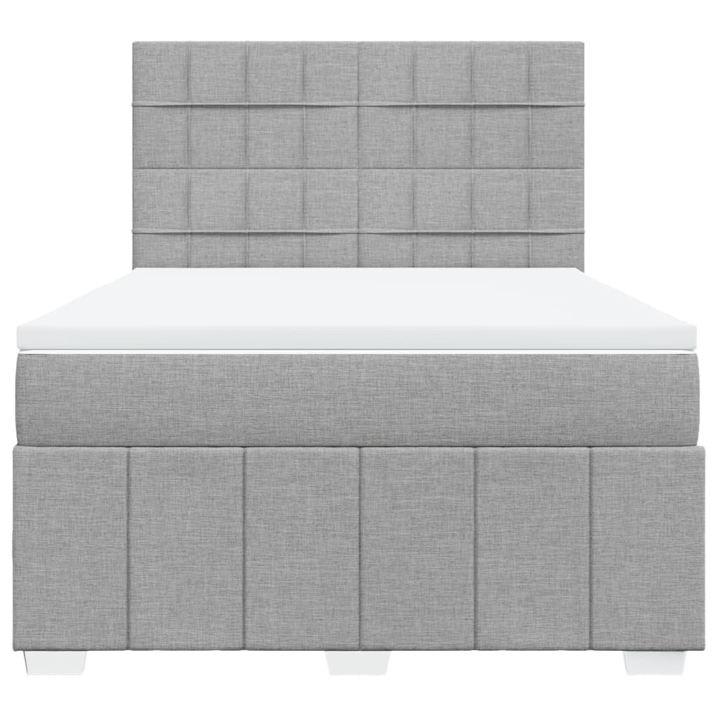 Boxspring met matras stof lichtgrijs 140x200 cm
