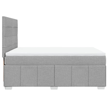 Boxspring met matras stof lichtgrijs 140x200 cm