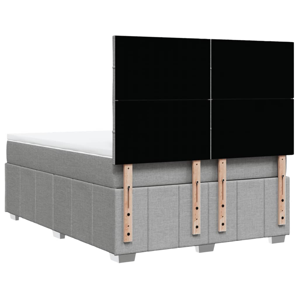 Boxspring met matras stof lichtgrijs 140x200 cm