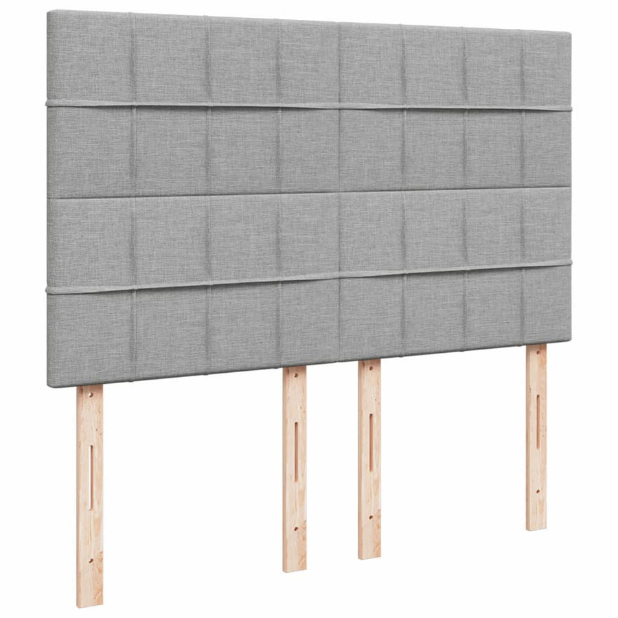 Boxspring met matras stof lichtgrijs 140x200 cm