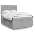 Box spring with light grey fabric mattress 140x200 cm