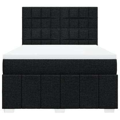 Boxspring met matras stof zwart 140x200 cm
