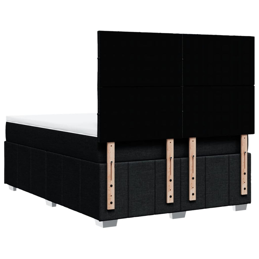 Boxspring met matras stof zwart 140x200 cm