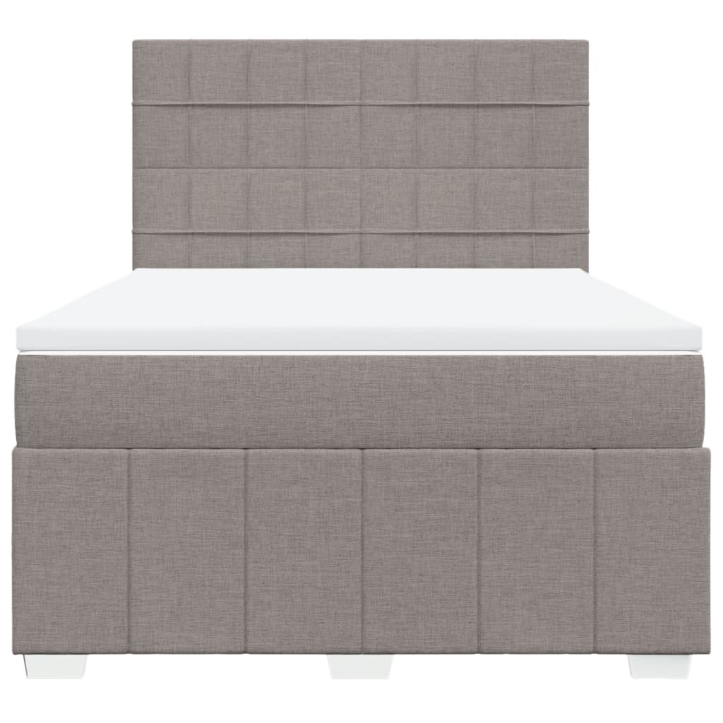 Boxspring met matras stof taupe 140x200 cm