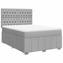 Boxspring met matras stof lichtgrijs 140x200 cm