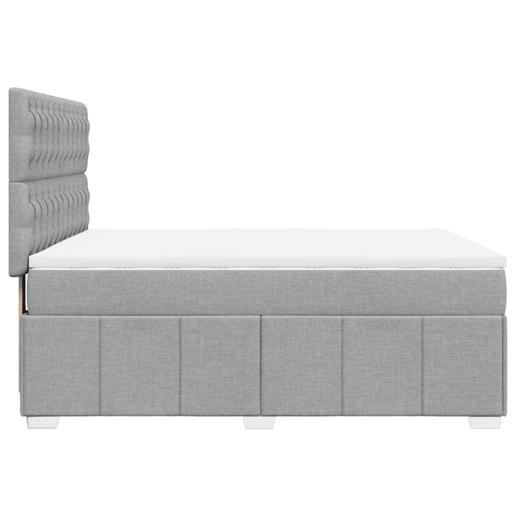 Boxspring met matras stof lichtgrijs 140x200 cm