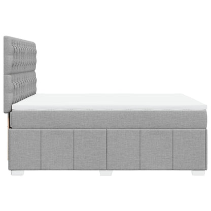 Boxspring met matras stof lichtgrijs 140x200 cm