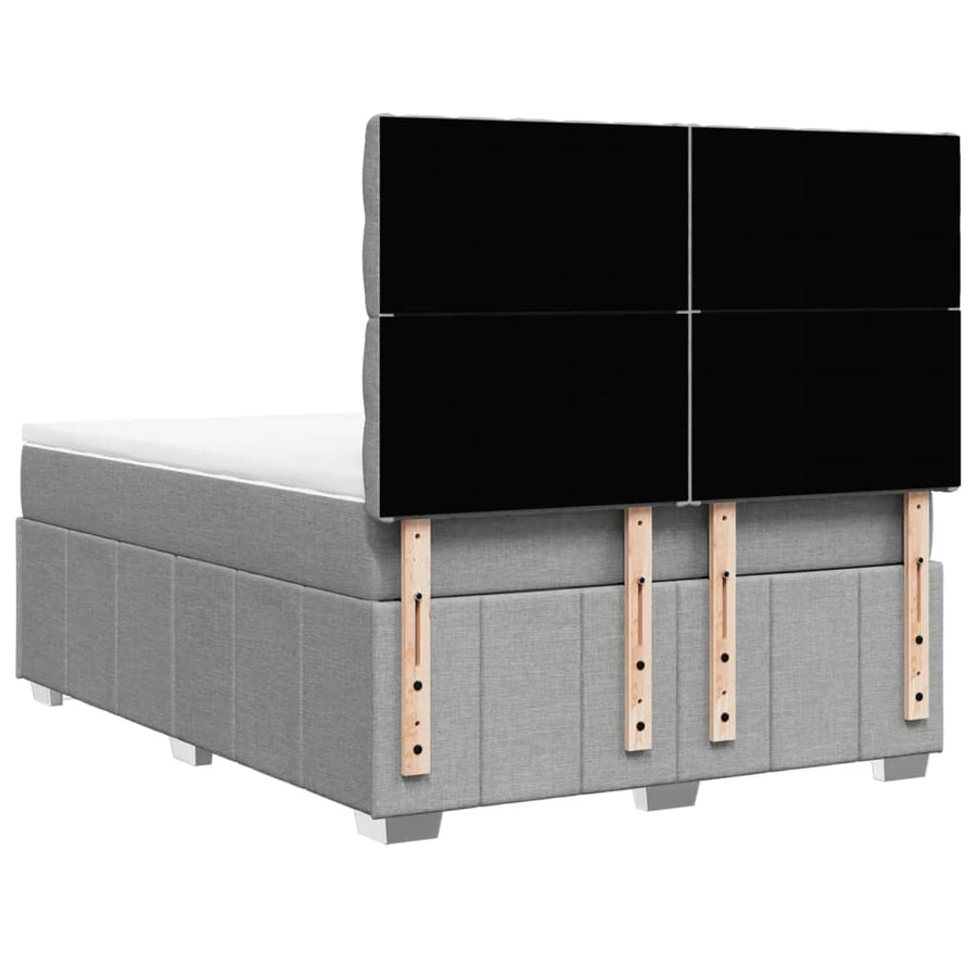 Boxspring met matras stof lichtgrijs 140x200 cm