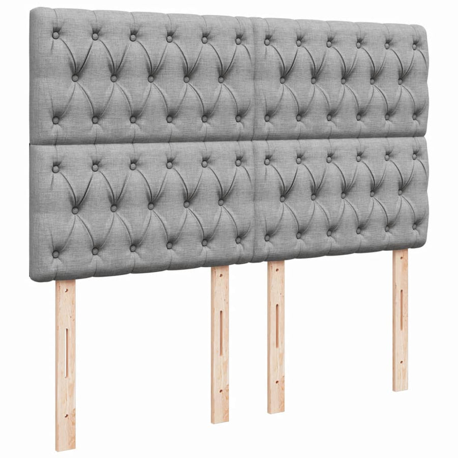 Boxspring met matras stof lichtgrijs 140x200 cm
