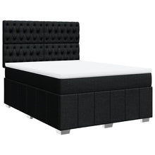Boxspring met matras stof zwart 140x200 cm