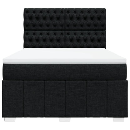 Boxspring met matras stof zwart 140x200 cm