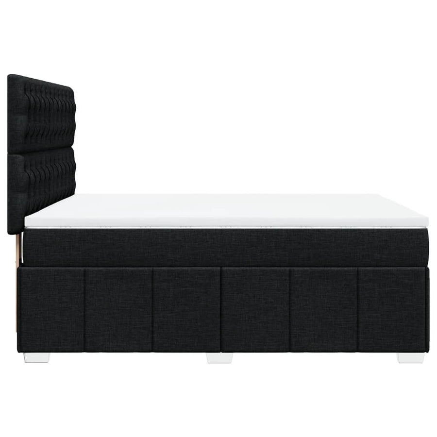 Boxspring met matras stof zwart 140x200 cm