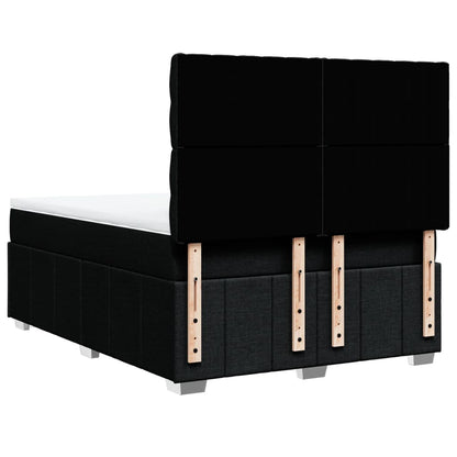 Boxspring met matras stof zwart 140x200 cm