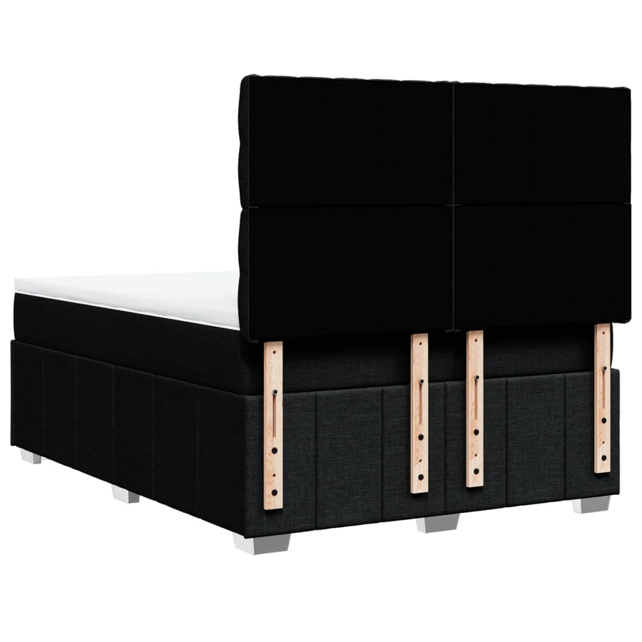 Boxspring met matras stof zwart 140x200 cm