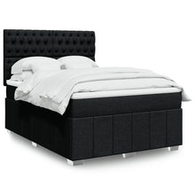 Boxspring met matras stof zwart 140x200 cm