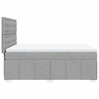 Boxspring met matras stof lichtgrijs 140x200 cm