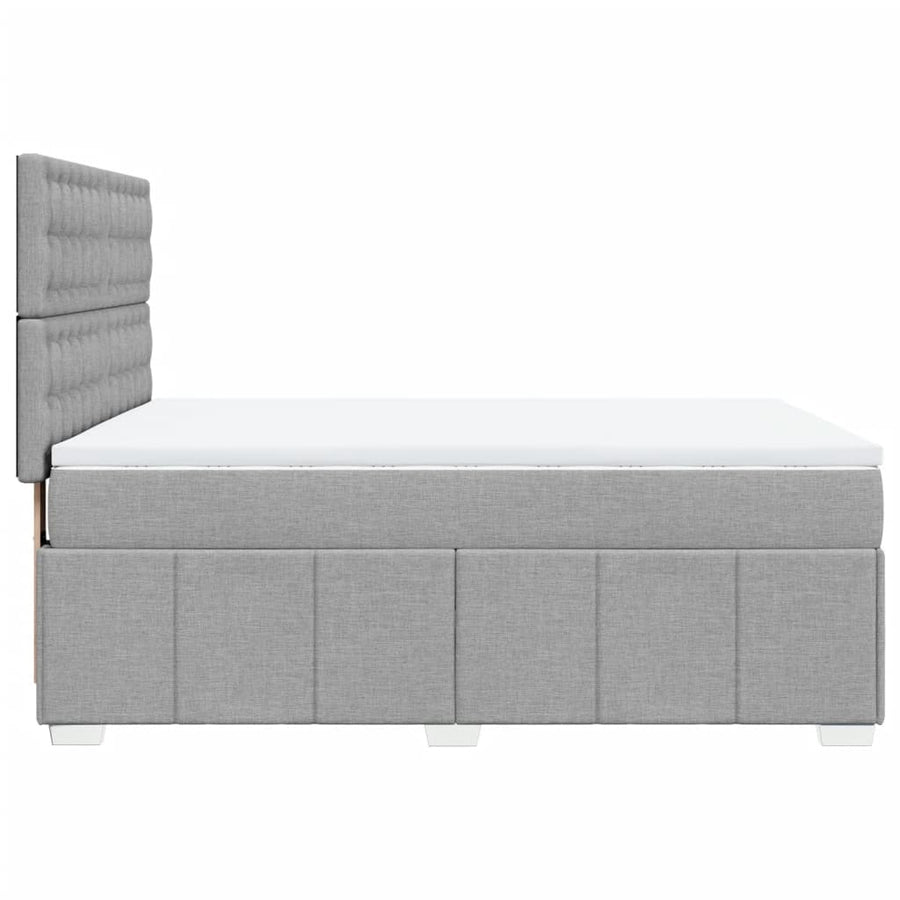 Boxspring met matras stof lichtgrijs 140x200 cm