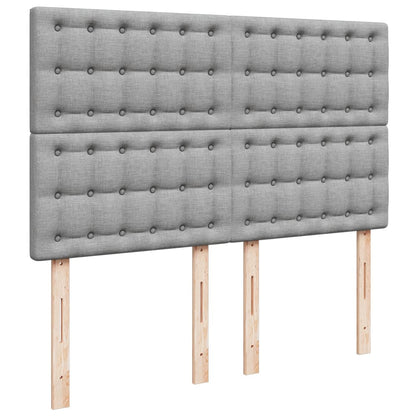 Boxspring met matras stof lichtgrijs 140x200 cm