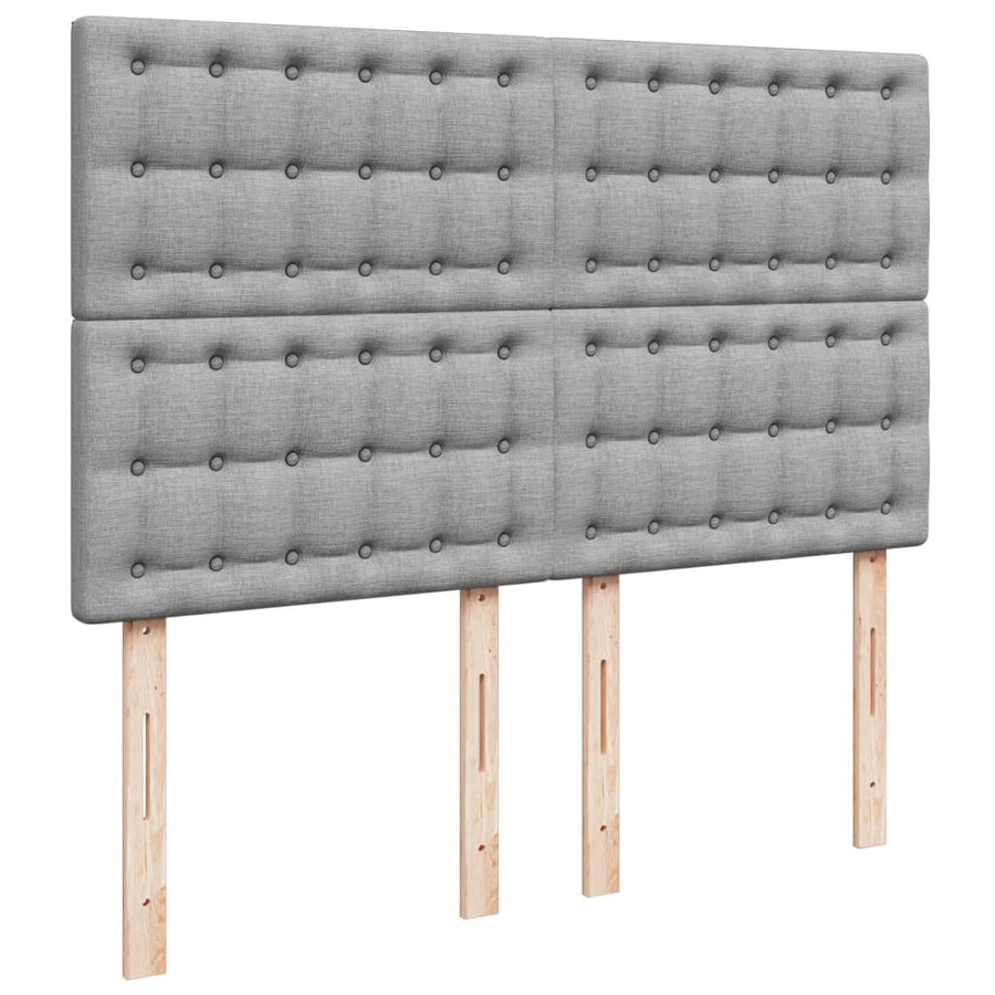 Boxspring met matras stof lichtgrijs 140x200 cm