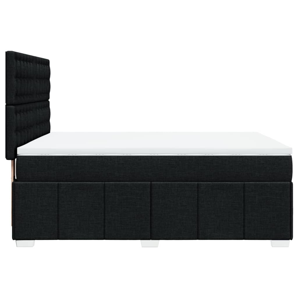 Boxspring met matras stof zwart 140x200 cm