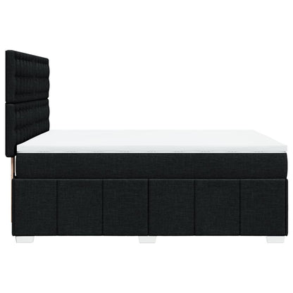 Boxspring met matras stof zwart 140x200 cm