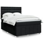Box spring bed with black fabric mattress 140x200 cm