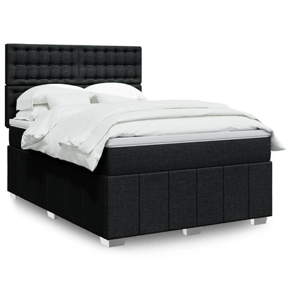Boxspring met matras stof zwart 140x200 cm