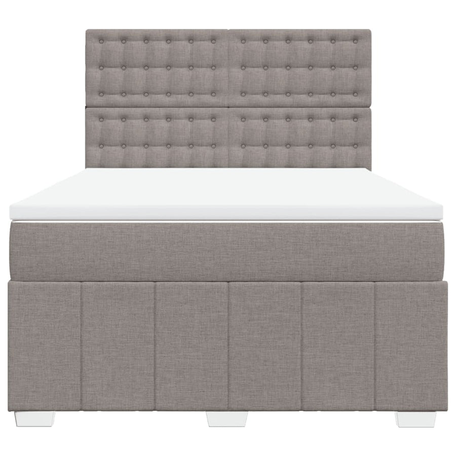 Boxspring met matras stof taupe 140x200 cm
