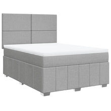 Boxspring met matras stof lichtgrijs 160x200 cm