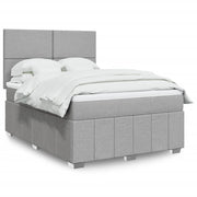 Boxspring 160x200 cm lichtgrijs stof