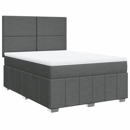 Boxspring met matras stof donkergrijs 160x200 cm