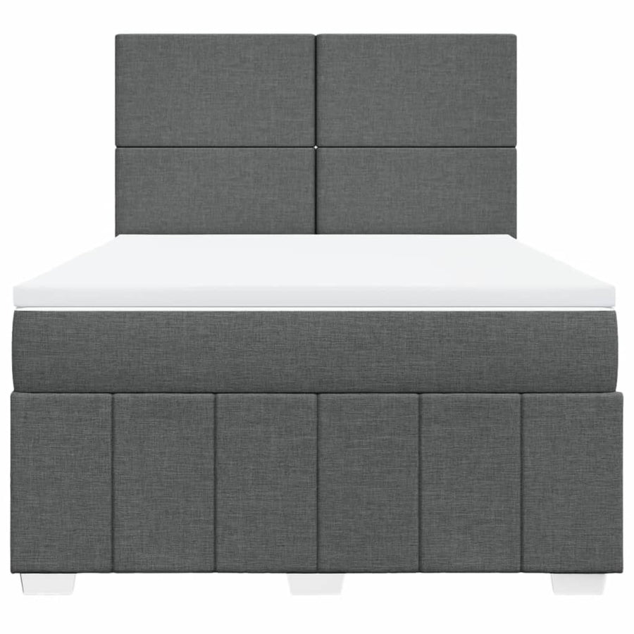 Boxspring met matras stof donkergrijs 160x200 cm