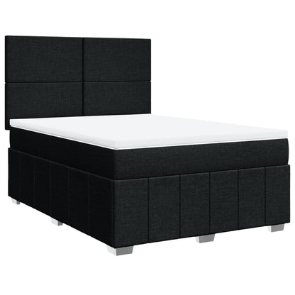 Boxspring met matras stof zwart 160x200 cm