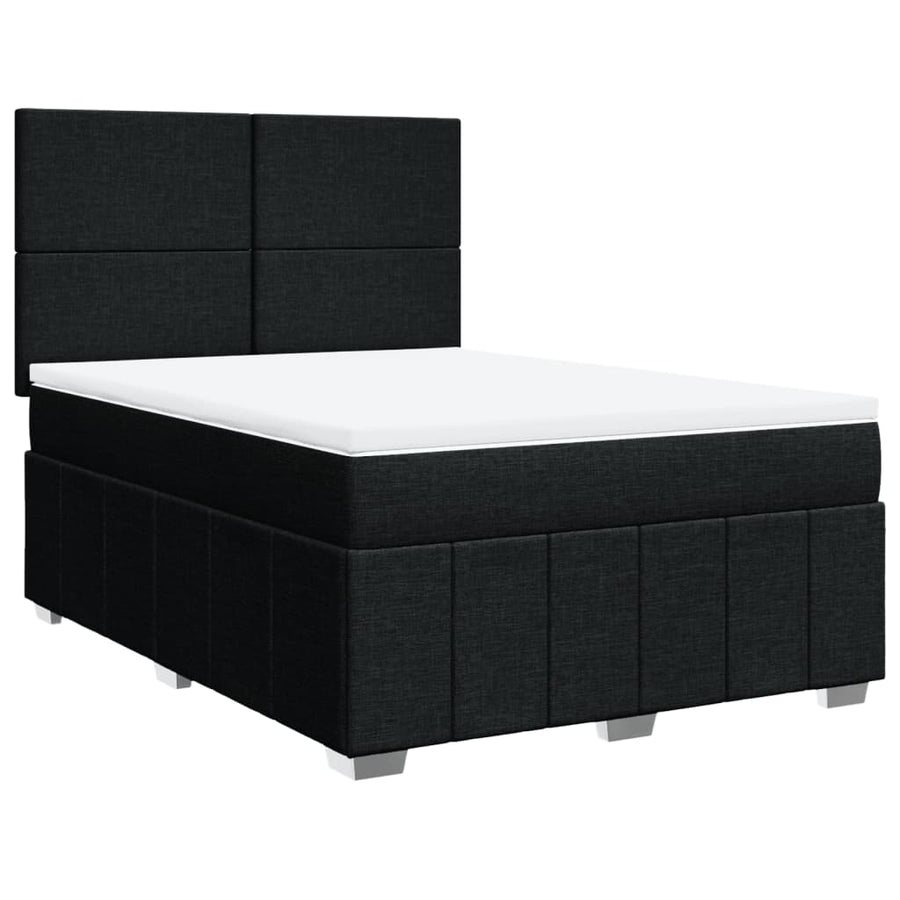 Boxspring met matras stof zwart 160x200 cm