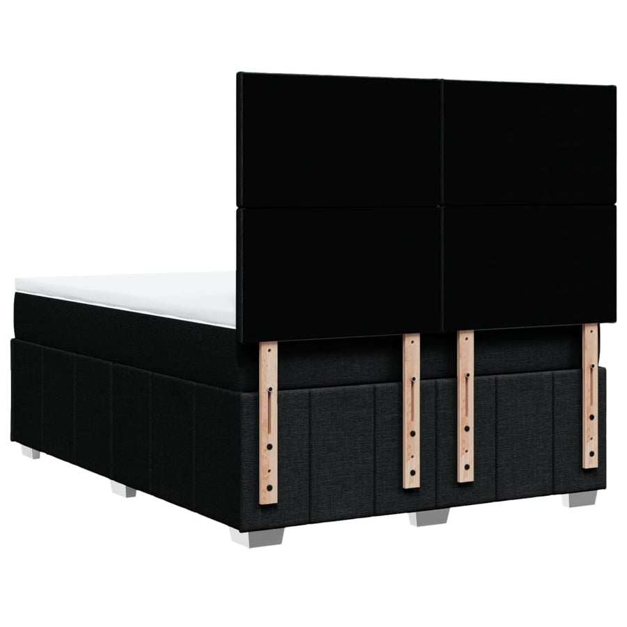 Boxspring met matras stof zwart 160x200 cm