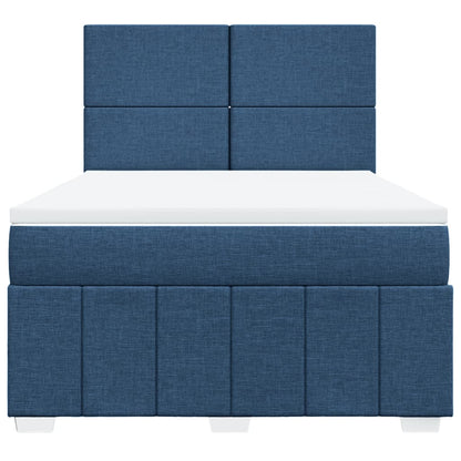 Boxspring met matras stof blauw 160x200 cm