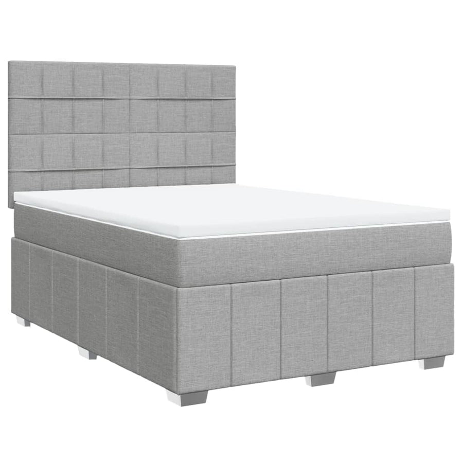 Boxspring met matras stof lichtgrijs 160x200 cm