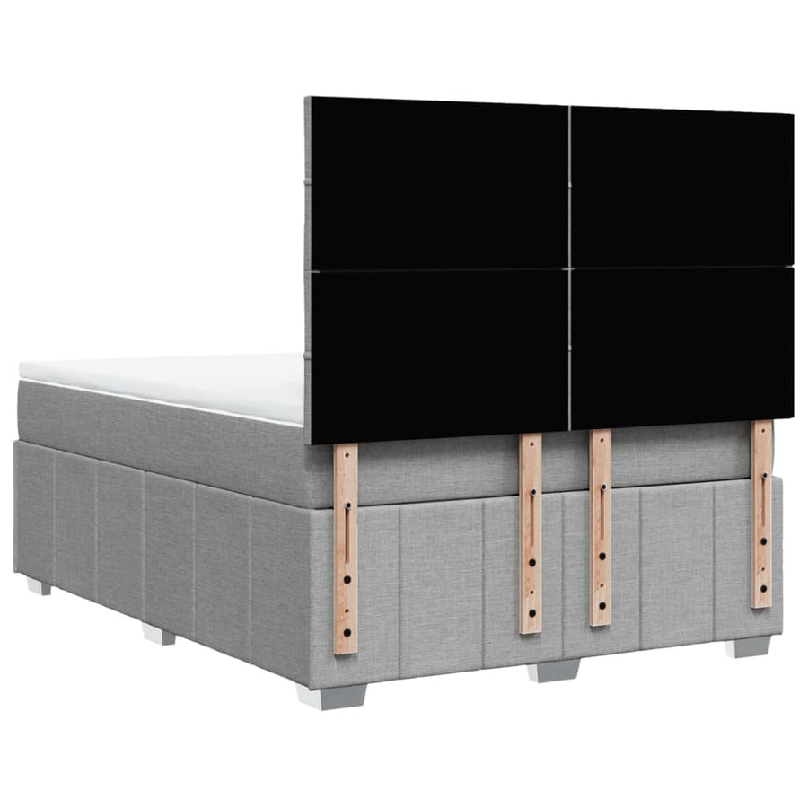 Boxspring met matras stof lichtgrijs 160x200 cm