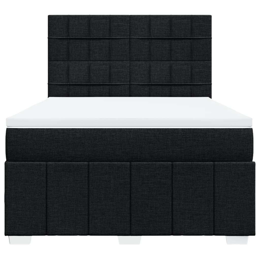 Boxspring met matras stof zwart 160x200 cm