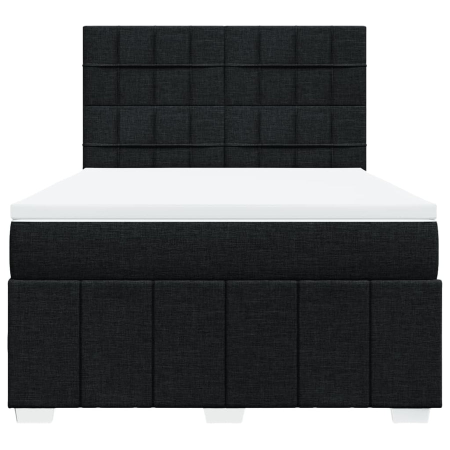 Boxspring met matras stof zwart 160x200 cm