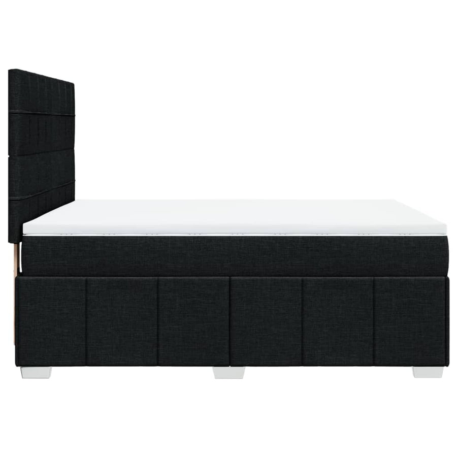 Boxspring met matras stof zwart 160x200 cm