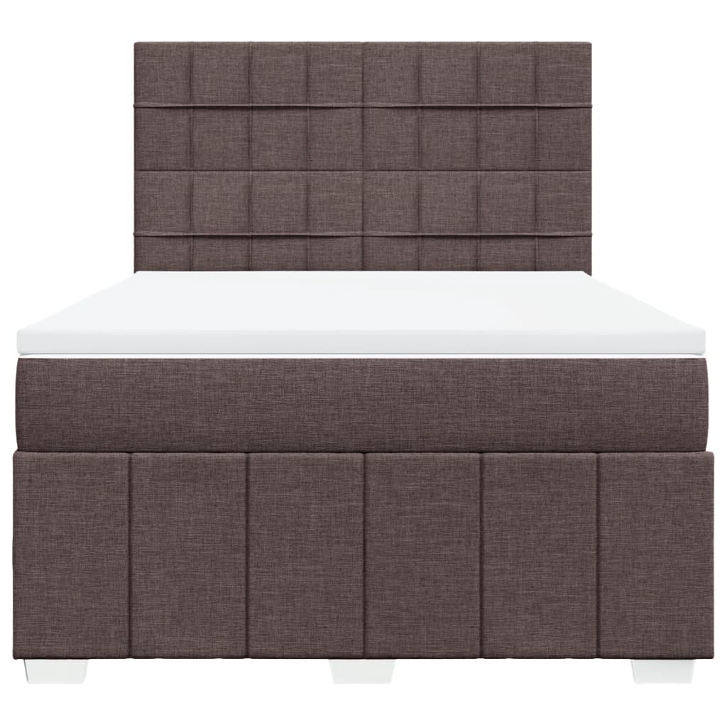 Boxspring met matras stof donkerbruin 160x200 cm