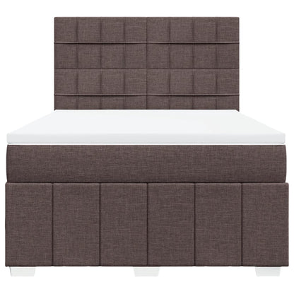 Boxspring met matras stof donkerbruin 160x200 cm