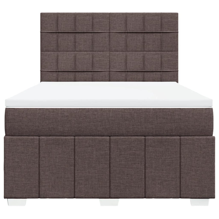 Boxspring met matras stof donkerbruin 160x200 cm